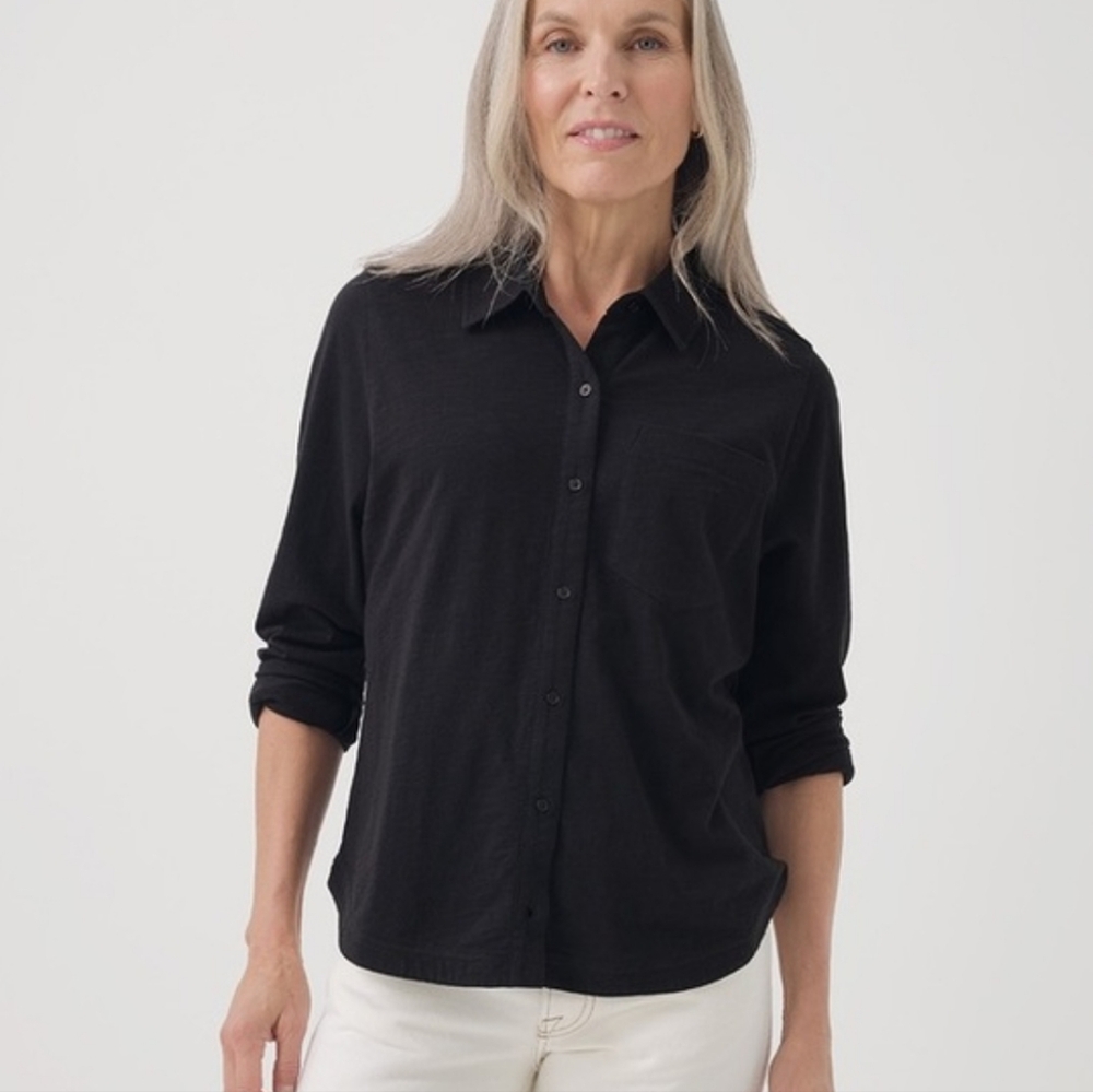 Pact Organic Cotton Relaxed Slub Long Sleeve Button Up